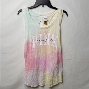NWT Victoria Secret Pink tank top tie dye cutout back top sz XL